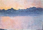 Genfersee mit Mont-Blanc im Morgenlicht Ferdinand Hodler